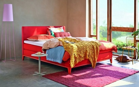 Auping Criade boxspring spiraalbodem matras dpss pocketveer rood frame